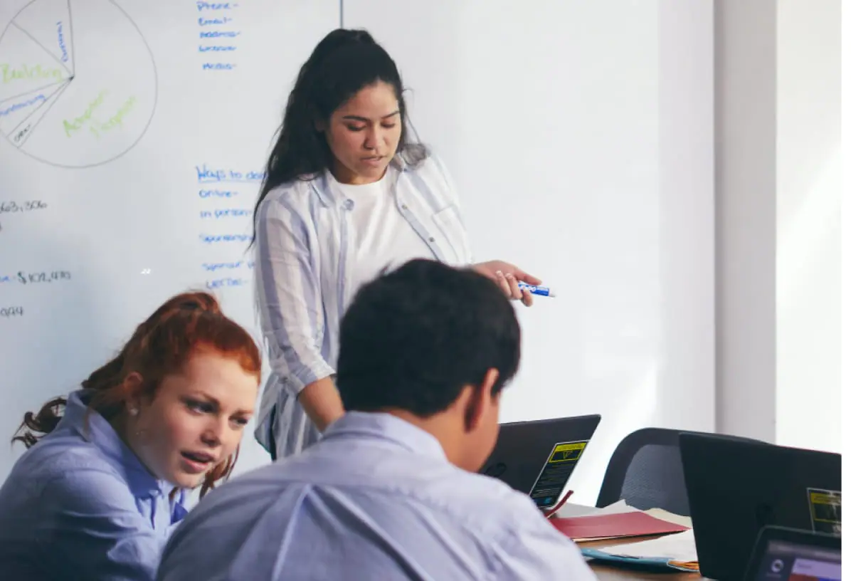 Students having a meeting