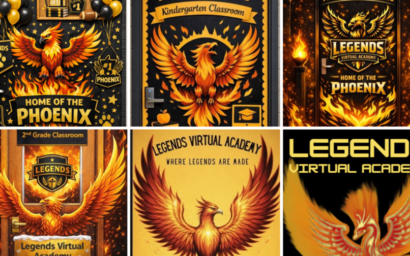 Teacher working from home with students in virtual classroom